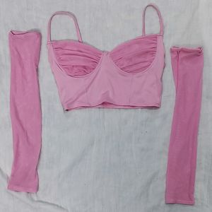 Urbanic 3 Piece Pink Bustier Top