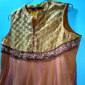 Golden Anarkali Kurta For Navaratri Special