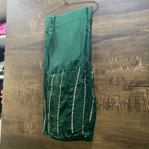 Embellish Green kurti With Plazzo Mirror Work