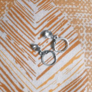 Silver Tone Earrings with Simple Hoop Design