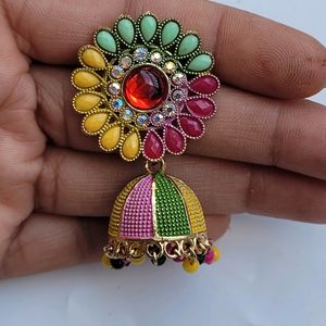 2 Jhumka Set Multicolor