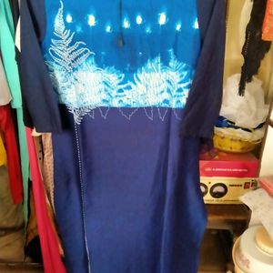 W Brand Blue Shades Printed Kurti Women S Size