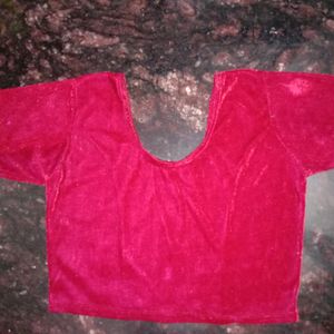 New Velvet Gulabi Pink Blouse Stretchable