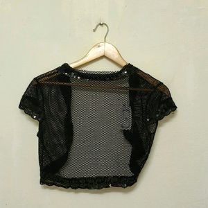 Trendy New Shinny Black Short Shrug For Women