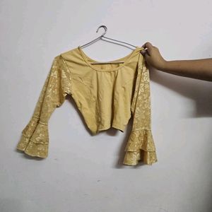 Readymade Blouse.it is expandable.3/4 Frill Sleeve