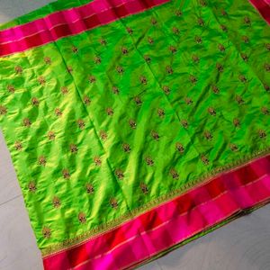 Green colour beautiful designer saree