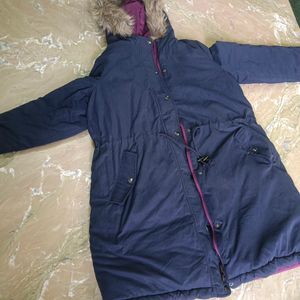 M&S Reversible Long Bomber Jacket In New Condition