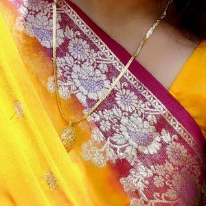 yellow Georgette saree