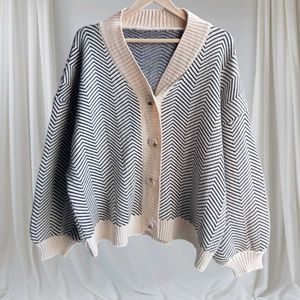 Zigzag Knit Cardigan