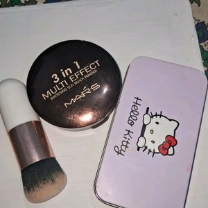 mars compact with makeup and blusher brush