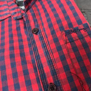 Blue And Red Checked Shirt For Men