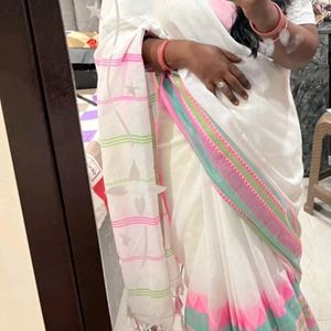 New Begumpuri Saree (White 🤍)