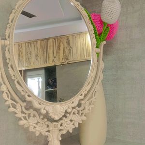 White Ivory Vintage Ornamental Mirror 🪞✨❤️‍🔥