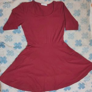 Marron Flared And Fit Dress