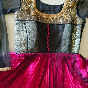 Pink And Black Gown