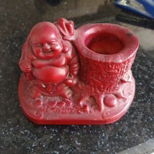 Laughing Buddha With Pen Stand