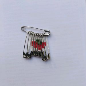 Beaded Strawberry Safety Pin Keychain