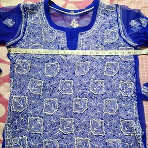 Lucknowi Top With Chikankari Work