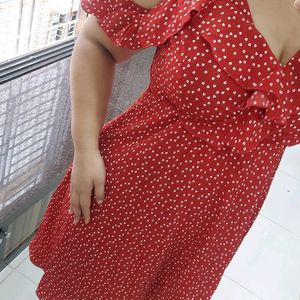 Red Drop Shoulder Dress