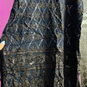 Black Chikankari Kurti With Sequence