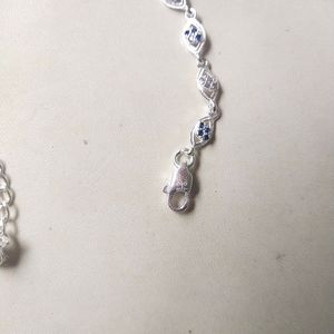 Pure Silver Beautiful CZ Stone Hand Bracelet