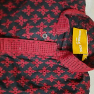 Boys Chikenkari Kurta Pyjama Maroon 3-4 Yrs