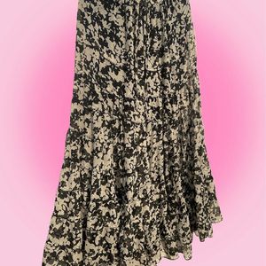 Black Printed Maxi Skirt