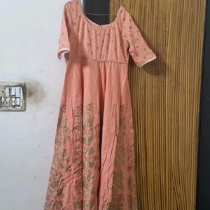 Peach Color Gown With Duppatta