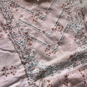 Pink Embroidered Kurti