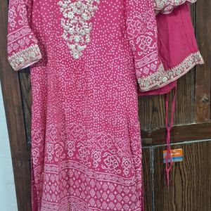 Biba Festive Kurta With Plazzo And Duppatta