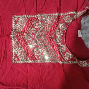 Pack Of 2 Kurti And Bottomwear Set Red & Pink