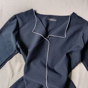 New Trendy Dark Navy Blouse With Extra Accents