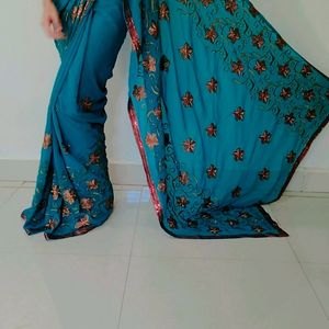 Beautiful Heavy Worked Saree