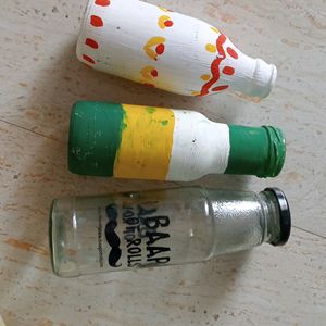 3 Beautiful Decorate Glass Bottle