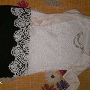 Aline fit short dress black & white