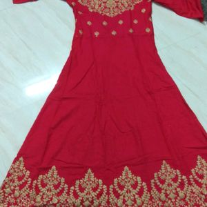 Anarkali Kurti With Bottom Embroidery -Large Size.