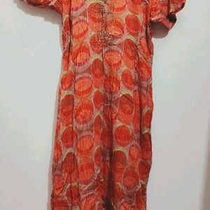 Coral Color Kurti For Girl Or Woman 38 Bust