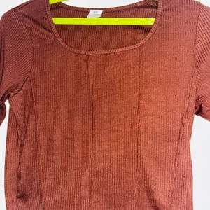 Women Brown Colour Crop Top