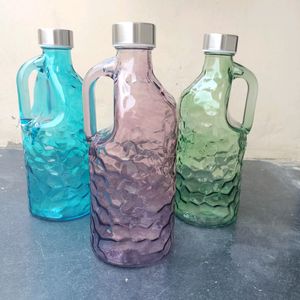 Glass Handle Water Bottle 1 Ltr (3 Pcs)