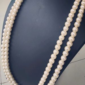 White Fresh Water Pearl Necklace Double Layered