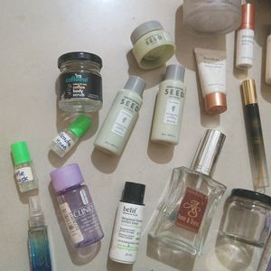 Luxury/ Drugstore Empties Bottles With Free Pouch