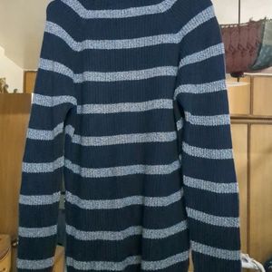 Zara Original Blue Stripped Sweater, Thick Fabric