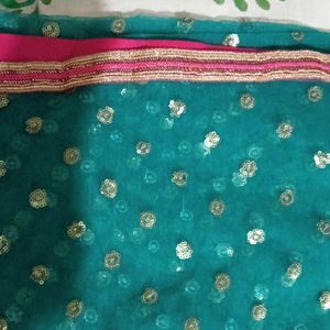 Embroidery Blue Duppata