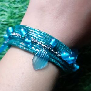 Sea- Blue Beaded Bracelet