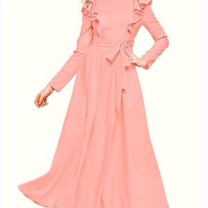 Midnight Sky Women's Long Sleeve Ruffle Maxi Dress