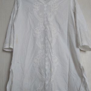 White Chikankari Short Kurti