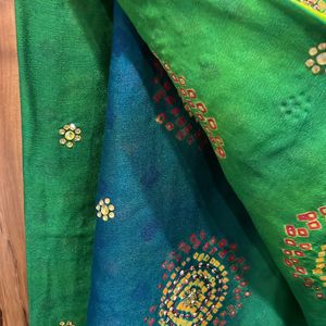 Heavy Festive Bandhej Saree With Blouse