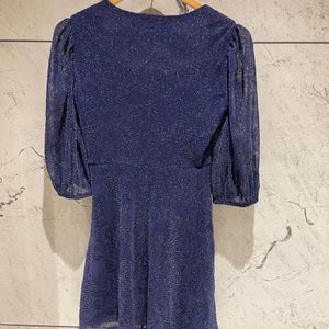 Blue Shimmer Mini Dress From Only