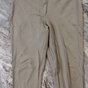 AND Straight Fit Tan Formal Trousers