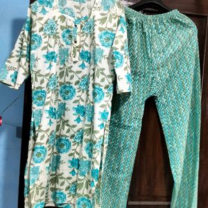 XL SIZE FLORAL KURTA PALAZZO SET